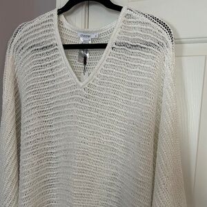 Chico's Silver Knit Poncho elegant and subtle